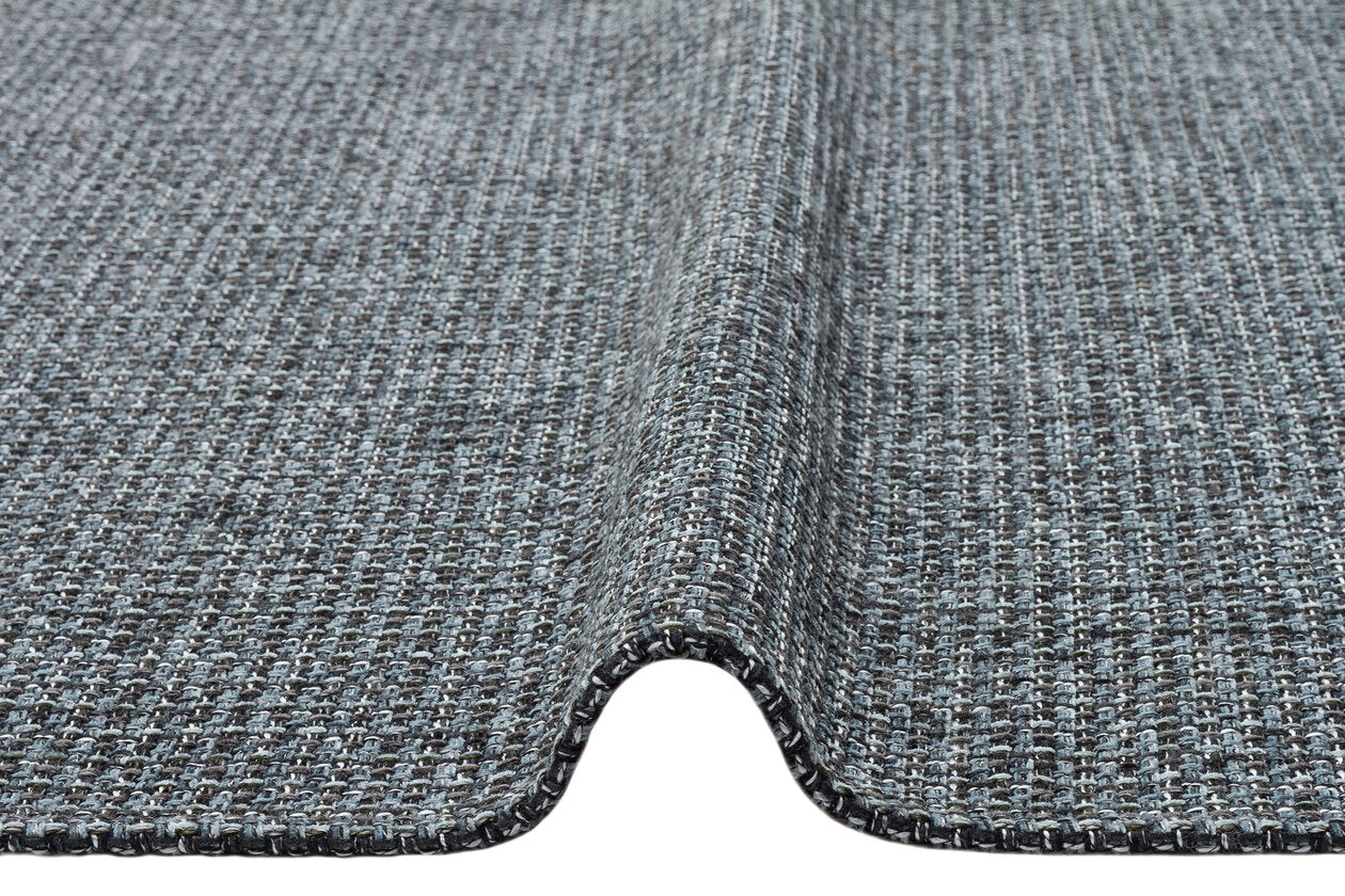 BRK 01 ANTRASIT SILVER - BROOKLYN - Hasır Görünümlü Kaymaz Renkli Dokuma Modern Kilim